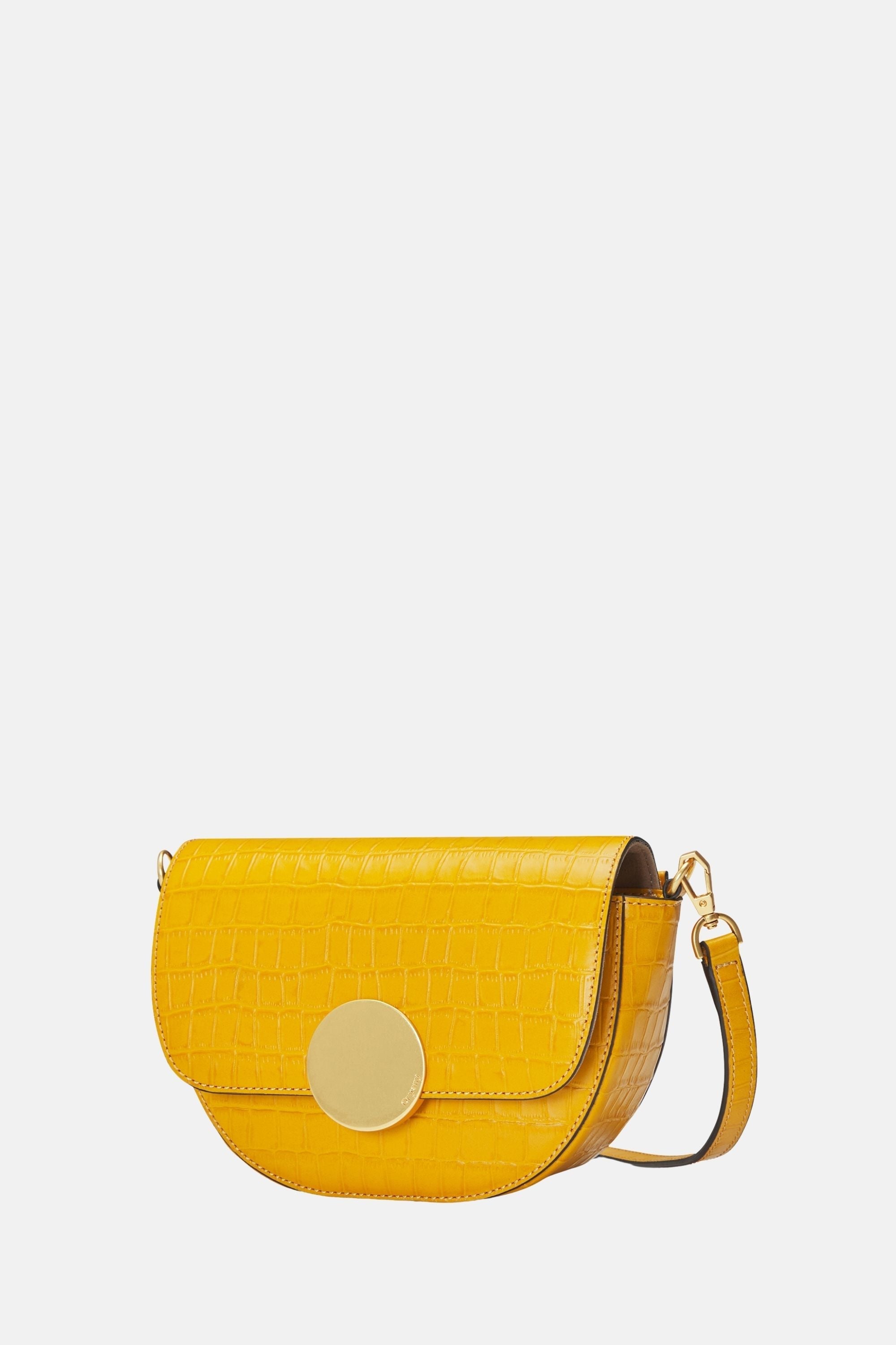 Oryany - Lottie Croco Saddle Crossbody - Small - Shadow Yellow Leather