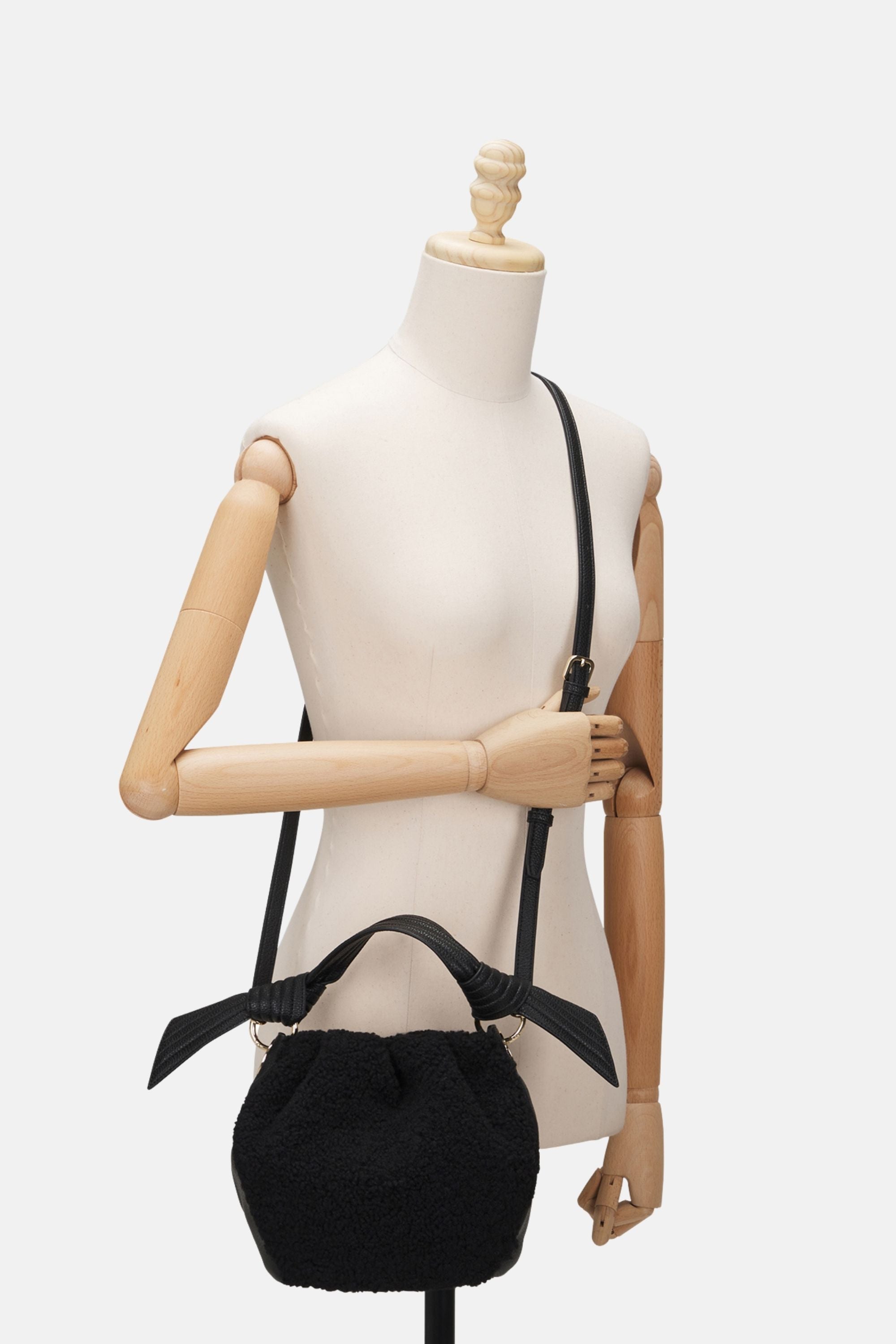 Oryany - Selena Eco Fur Bucket Bag – Medium Crossbody - Black