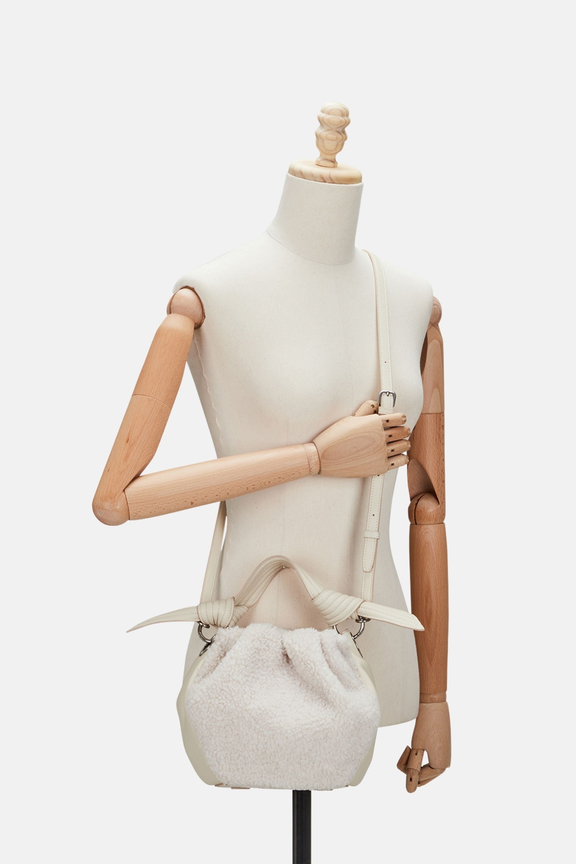 Oryany - Selena Eco Fur Bucket Bag – Medium Crossbody - Vanilla Cream
