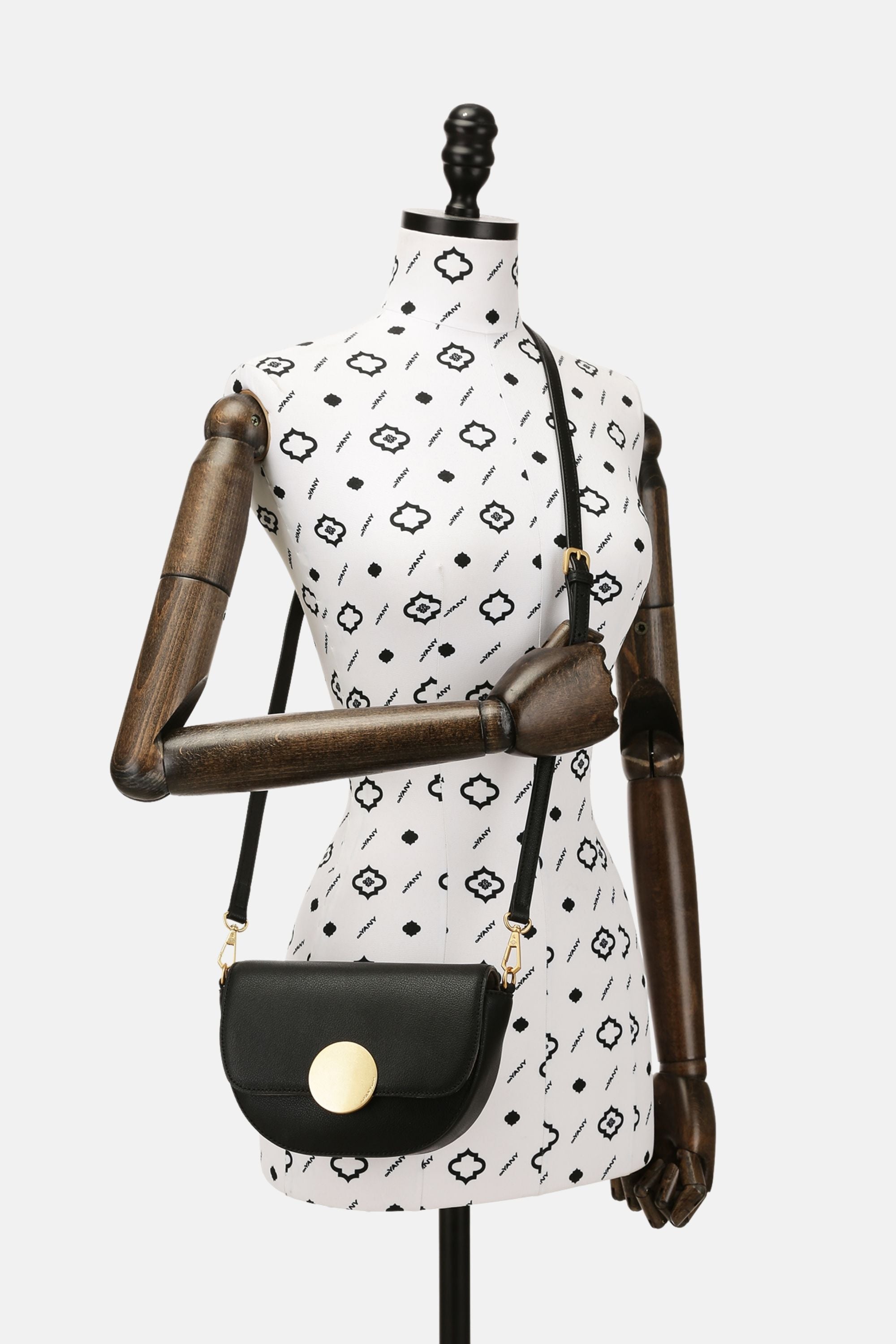 Oryany - Lottie Saddle Crossbody Small Handbags - Black Leather