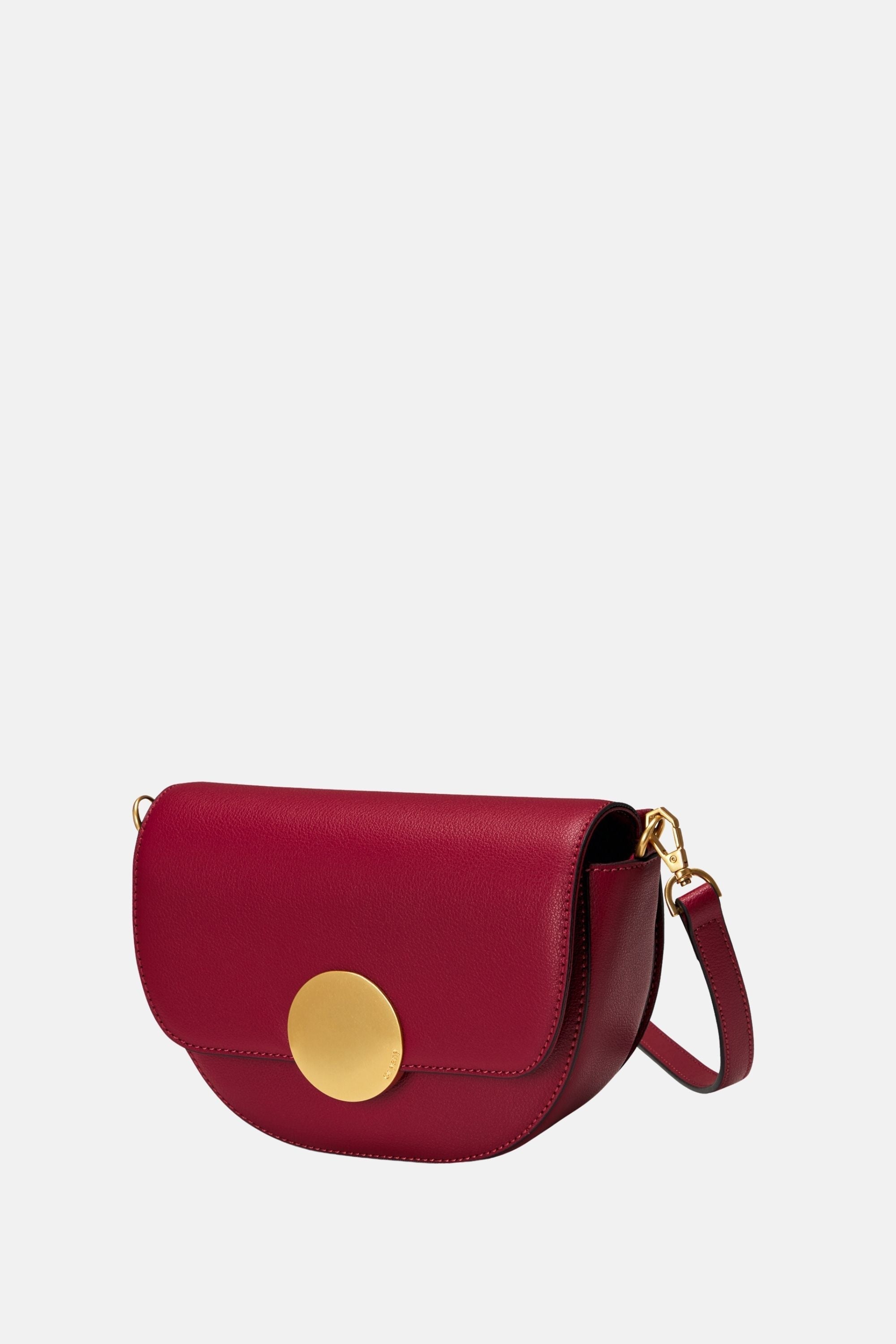 Lottie Saddle Crossbody Small Handbags - Red Leather