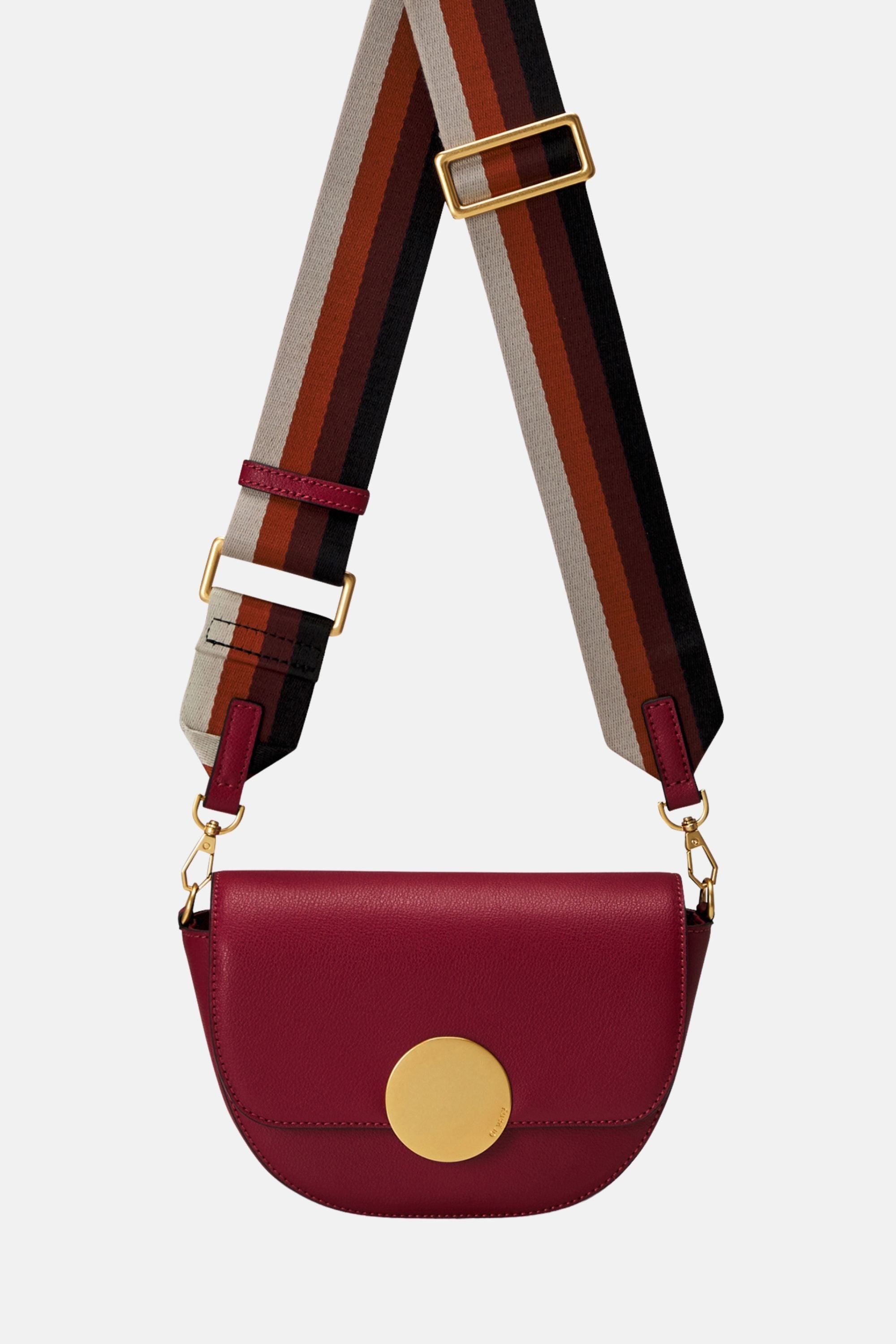 Oryany - Lottie Saddle Crossbody Small Handbags - Red Leather