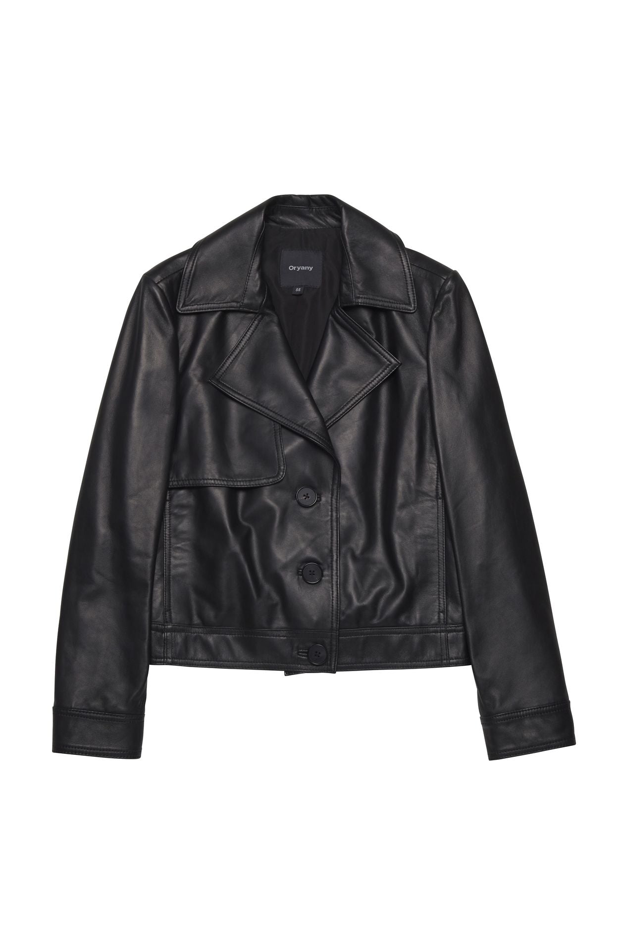 Oryany - Leather Crop Button Jacket