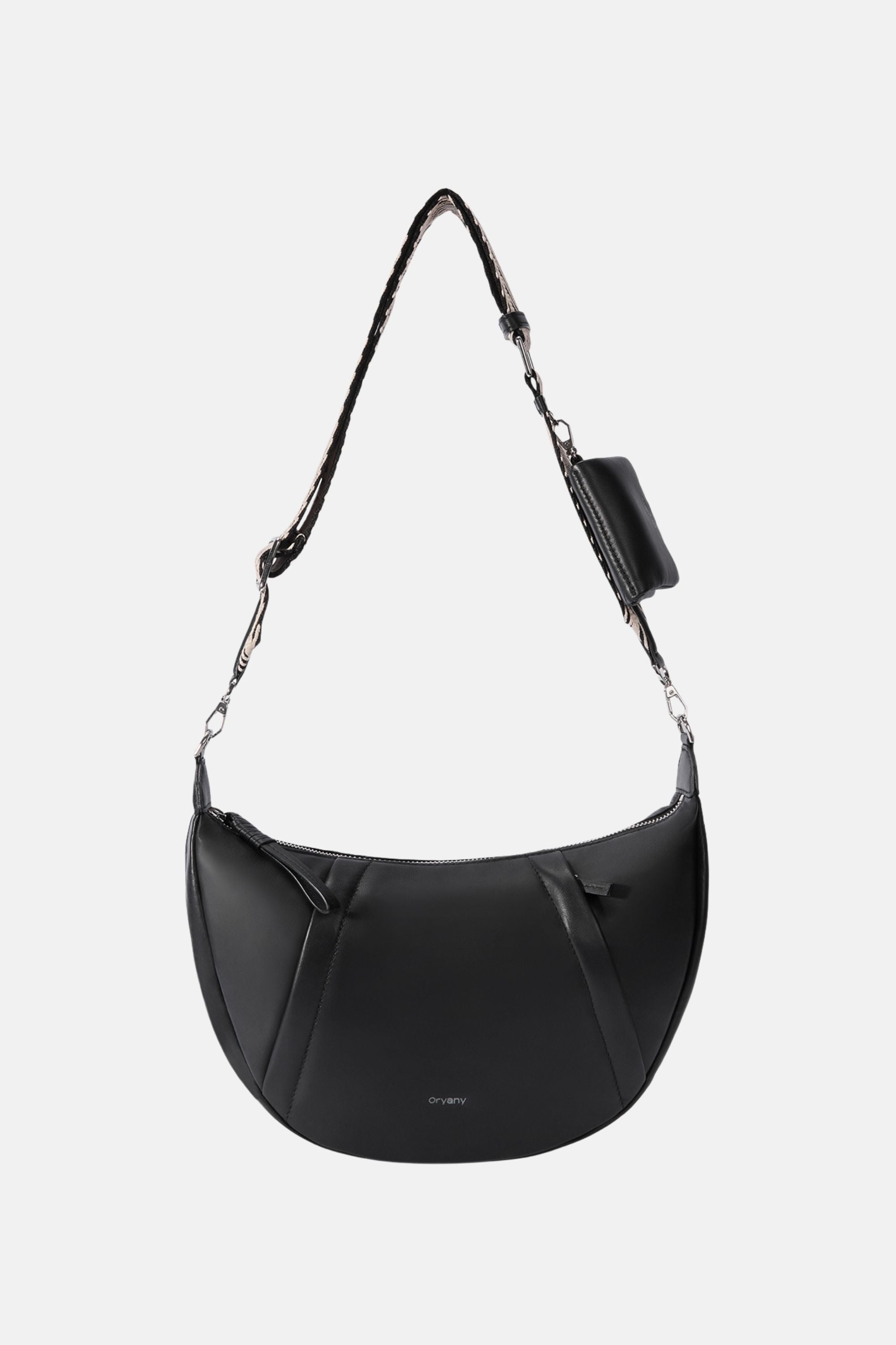 Oryany - Banana Leather M Crossbody Handbags - BLACK / One size
