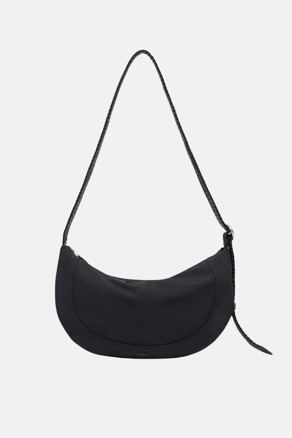 orYANY Black and Gray Leather Backpack with Braided Detail The Oryany Roy Satchel combines soft leather texture with  main image 4