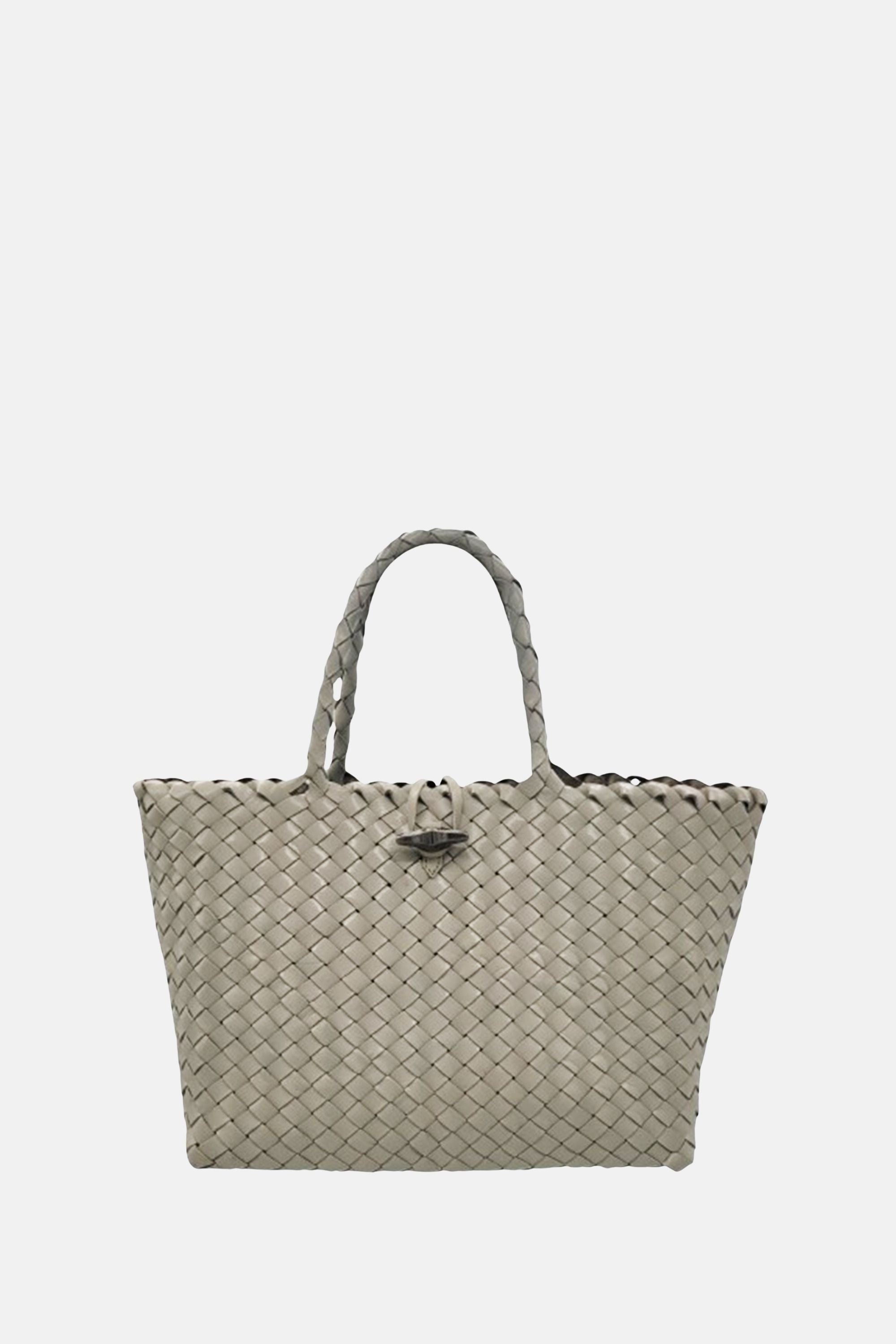 Oryany - Kayla Handwoven Leather Satchel Bag - Sand Beach