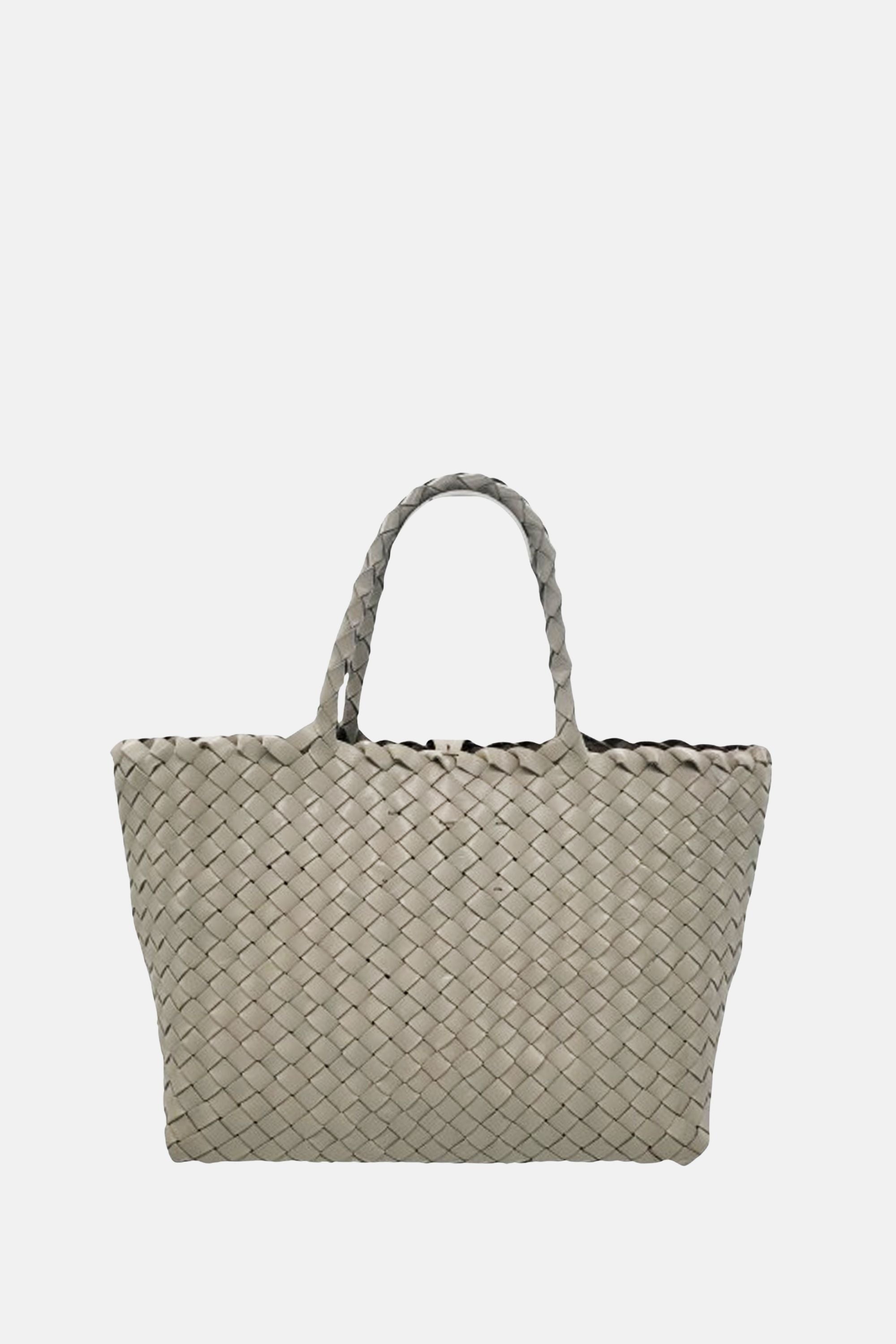 Oryany - Kayla Handwoven Leather Satchel Bag - Sand Beach