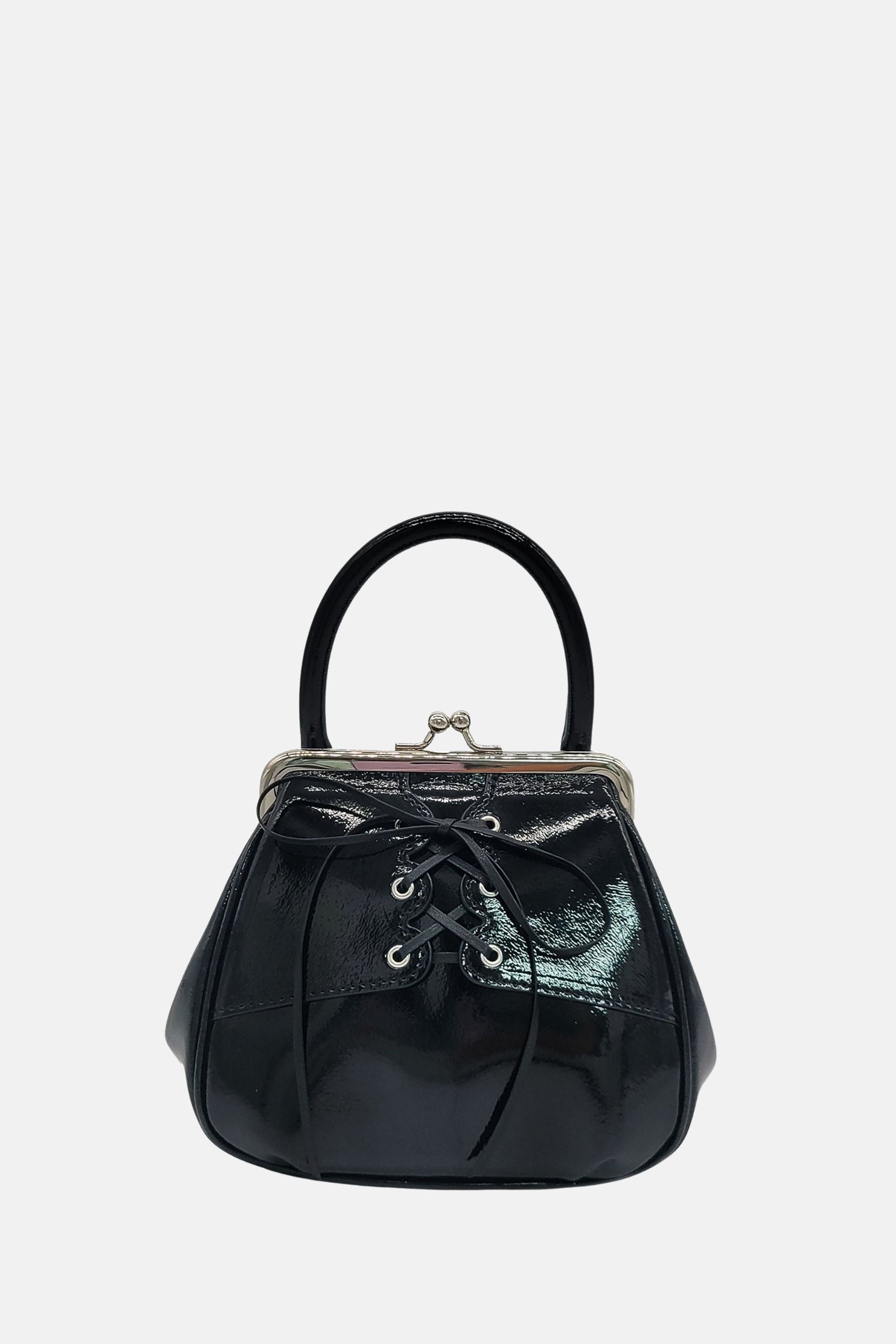 Oryany - Lace Up Mini Tote Bag Handbags - Black / One size