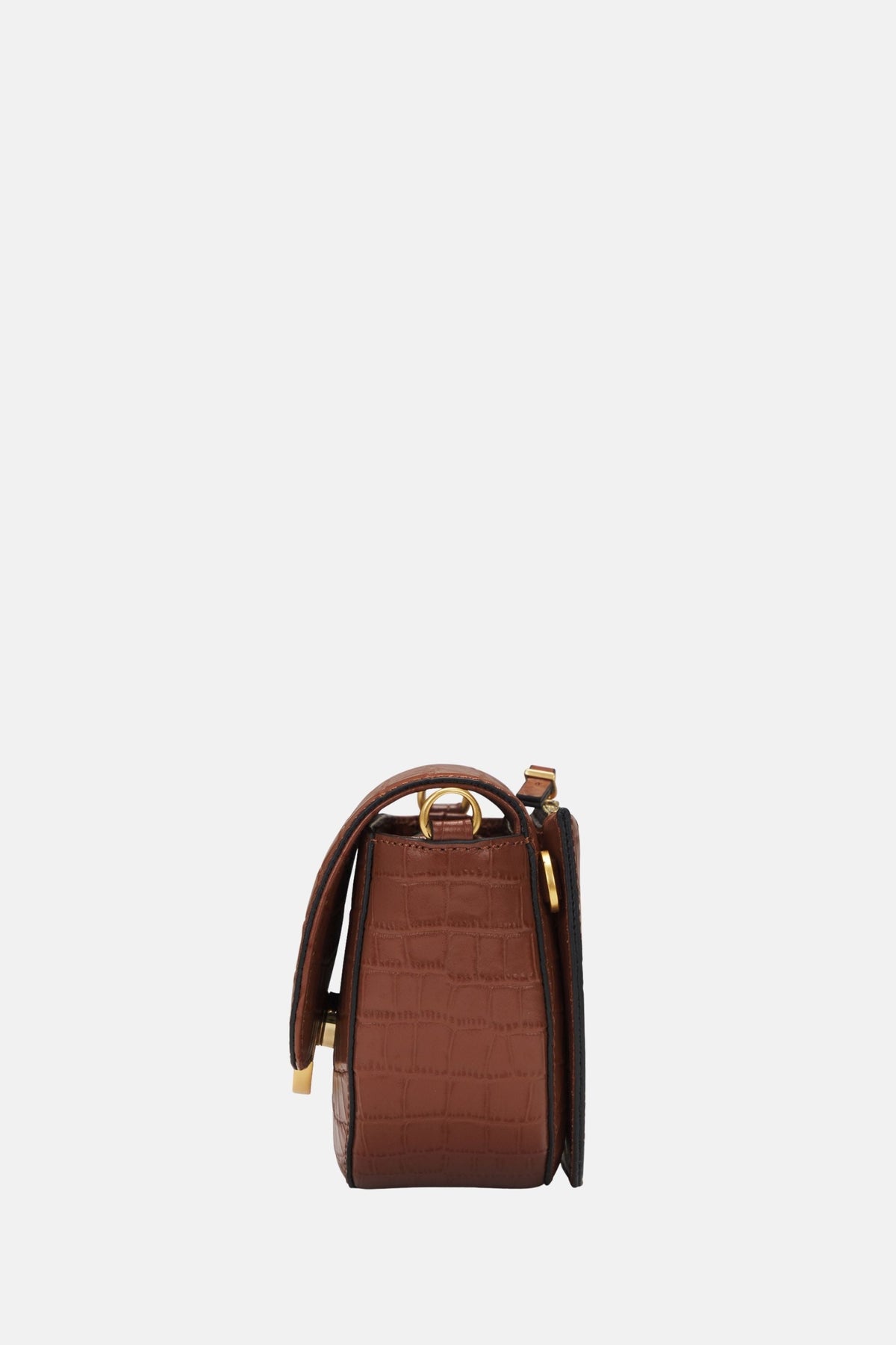 Oryany - Lottie Croco Saddle Crossbody - Small - Toffee Tan Leather