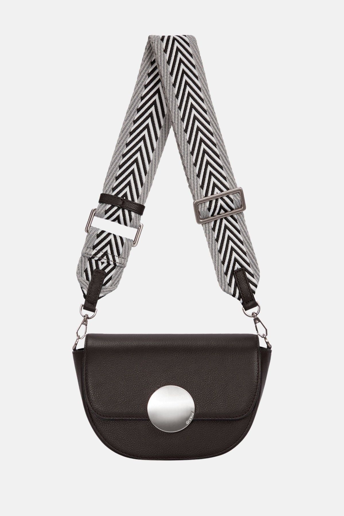 Oryany - Lottie Saddle Crossbody Small Handbags - Dark Chocolate Leather