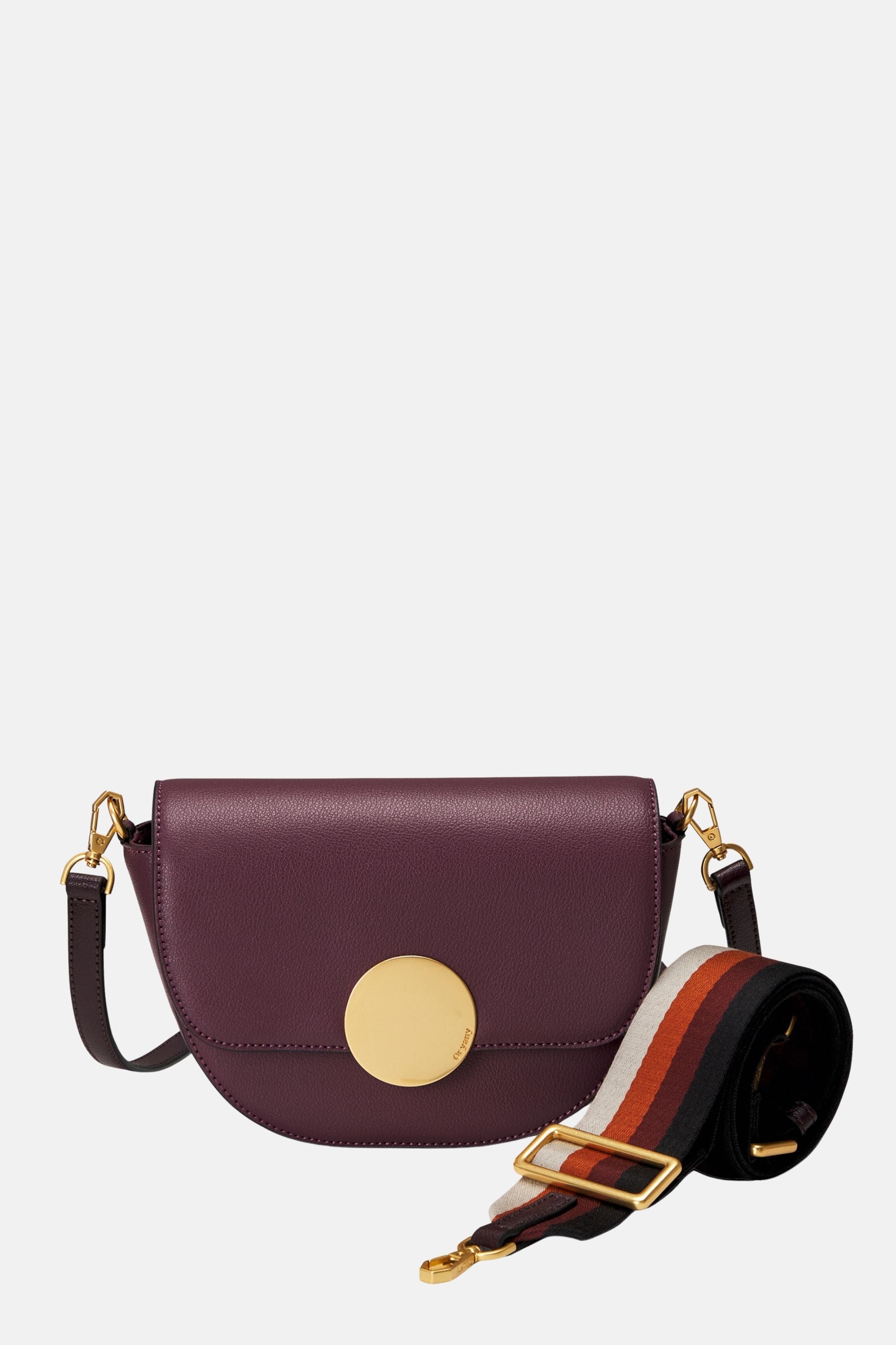 Oryany - Lottie Saddle Crossbody Small Handbags - Maroon Leather