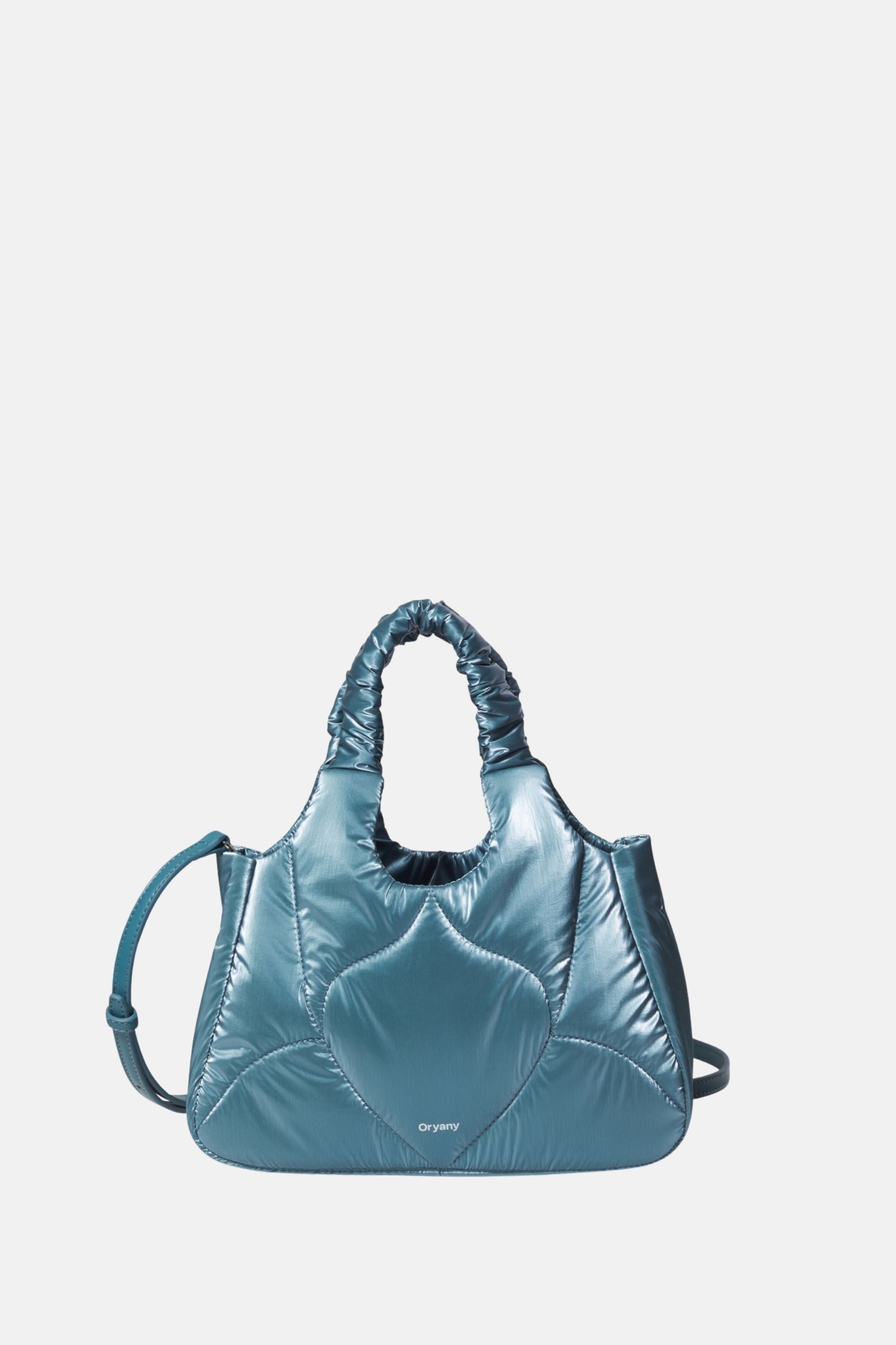 Oryany - Half Moroccan Padding Crossbody Medium Satchel Handbags - Blue Silver / One size