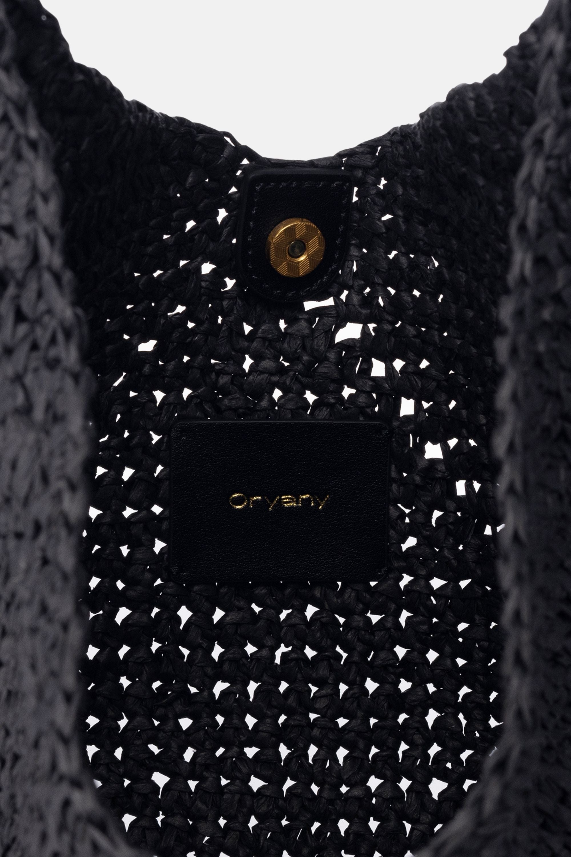 Oryany Raffia Triangle Bag - Black