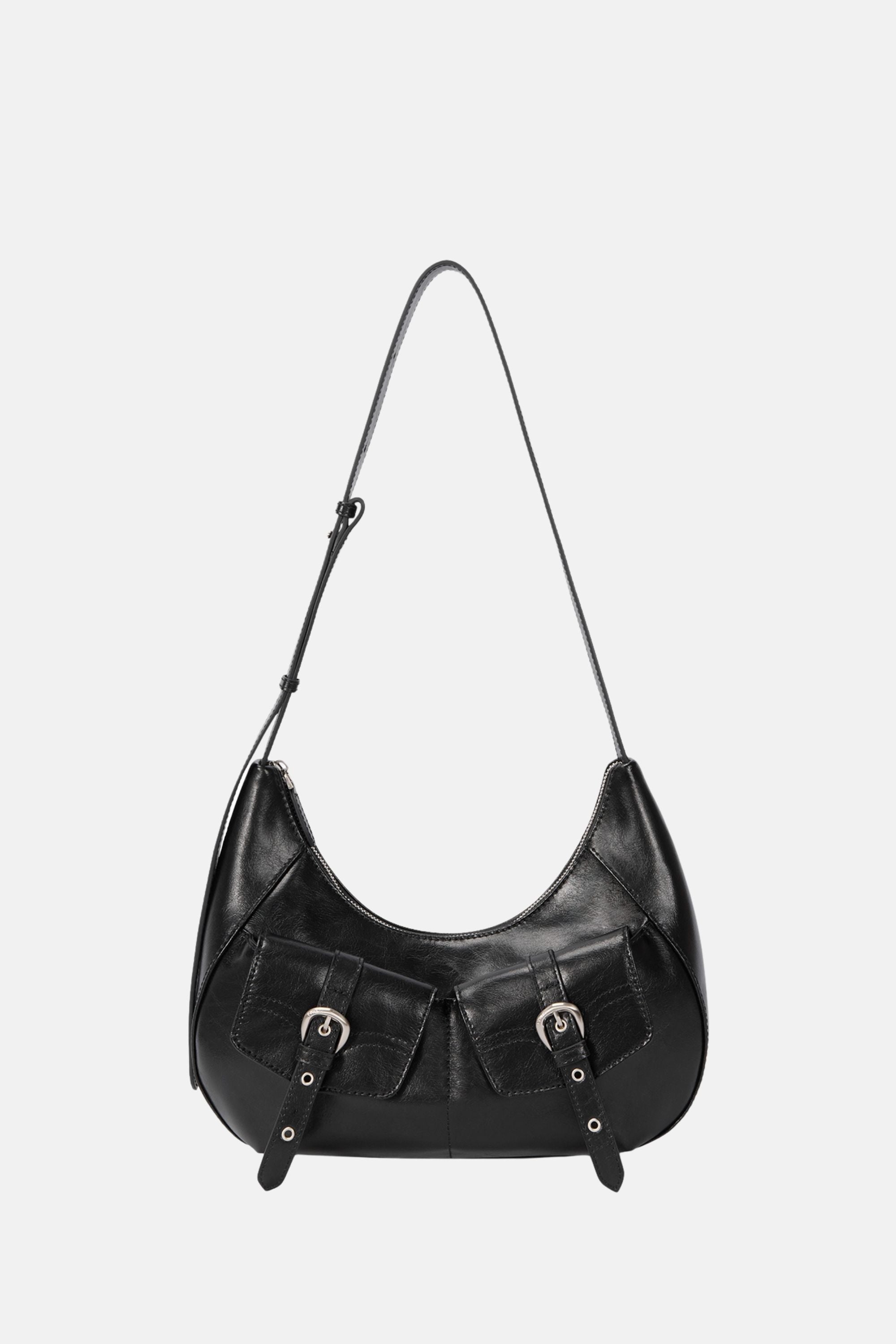 oryany ブラックレザーショルダーバッグ SHOULDER BAG