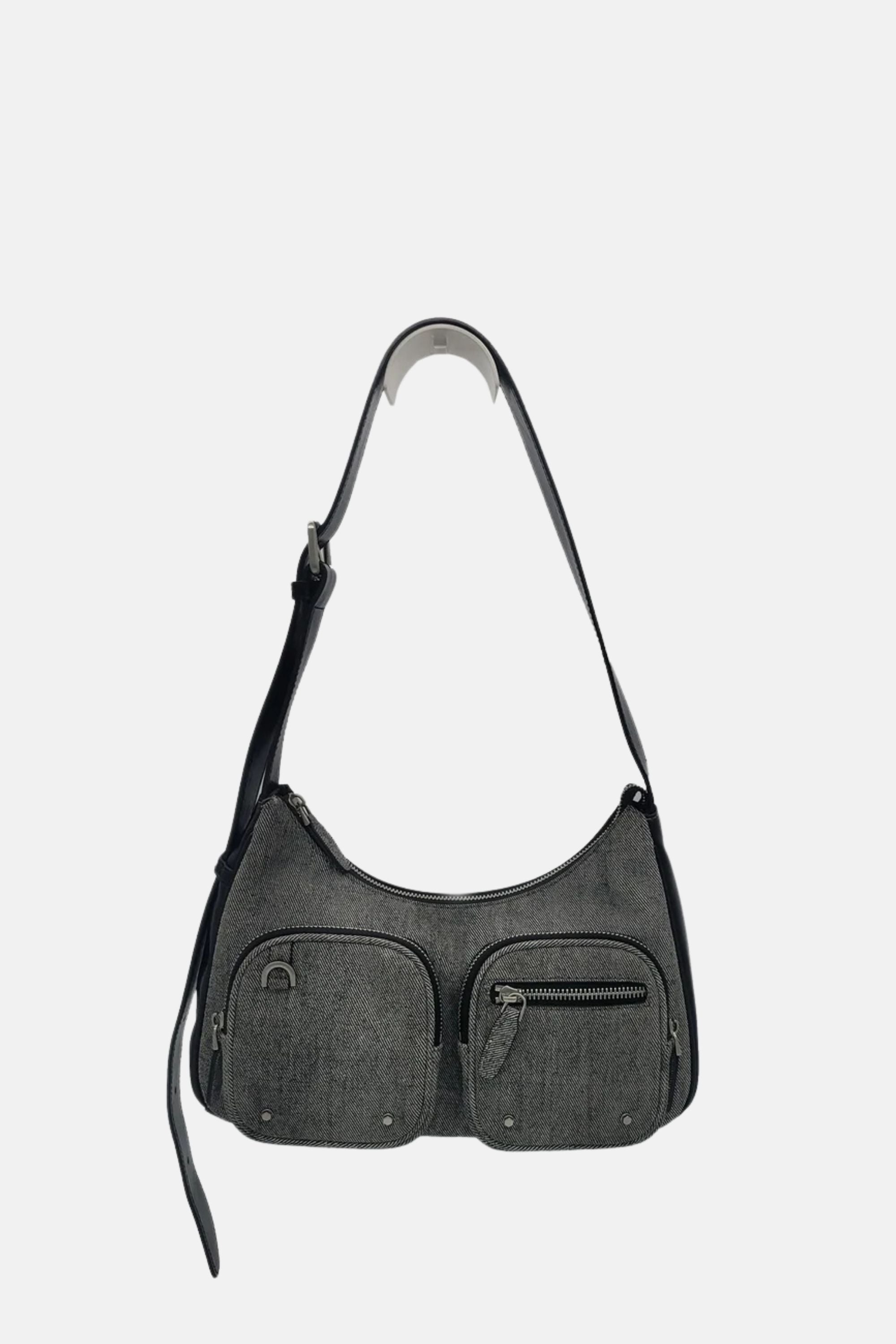 Out Pocket Shoulder - Medium Should Bag - Denim Black / One size